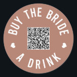 Bachelorette Köp en brud Venmo QR-kod Runt Klistermärke<br><div class="desc">Låt alla på bachelorette-festen bära ut dessa klistermärken och låta bruden dricka gratis hela natten!</div>