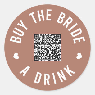 Bachelorette Köp en brud Venmo QR-kod Runt Klistermärke