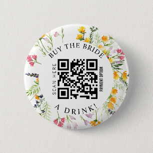 Bachelorette Köp en drink QR-kod Button Knapp