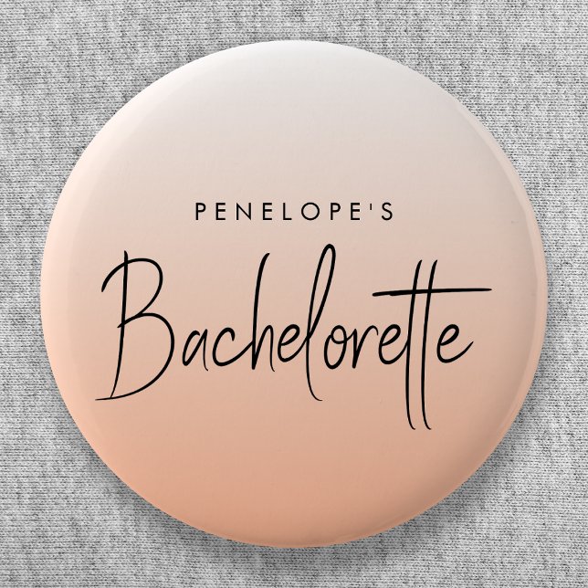 Bachelorette | Koral Ombre Elegant Peach Knapp (Skapare uppladdad)