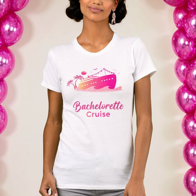 Bachelorette-kryssning Rosa glitter matchande t-sh T Shirt (Skapare uppladdad)