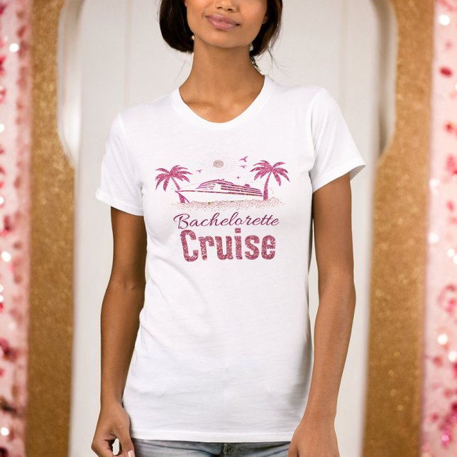 Bachelorette-kryssning Rosa glitter Matchande t-sh T Shirt (Skapare uppladdad)