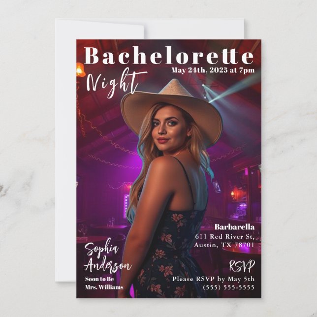 Bachelorette Land Magazine Cover Inbjudningar (Framsida)
