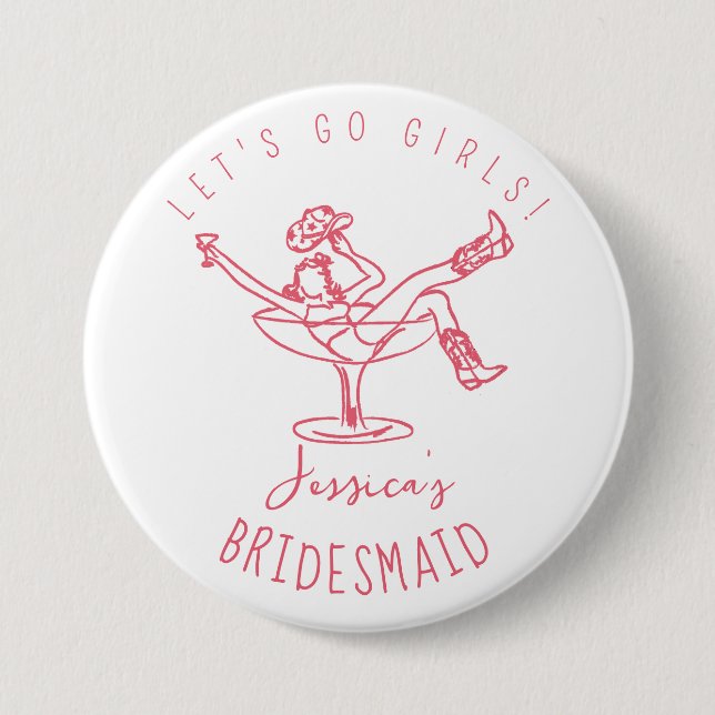 Bachelorette last rodeo scribble bridesmaid knapp (Framsida)