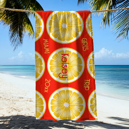 Bachelorette Lemon Slice Orange Gult Beach Towel