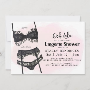 Bachelorette, Lingerie Shower, Oh La Inbjudningar