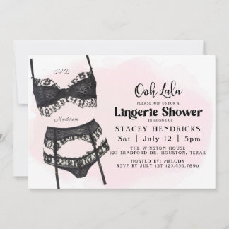 Bachelorette, Lingerie Shower, Oh La Inbjudningar