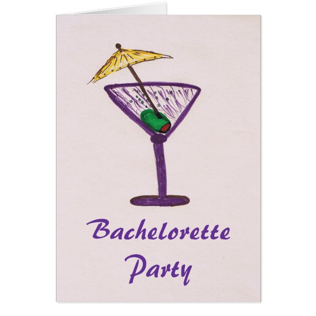 Bachelorette Martini Party Hälsningskort (Framsidan)