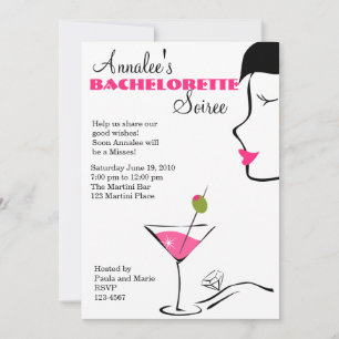 bachelorette Martini Soiree Inbjudningar