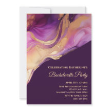 Bachelorette Modern Lila Rosa och Guld