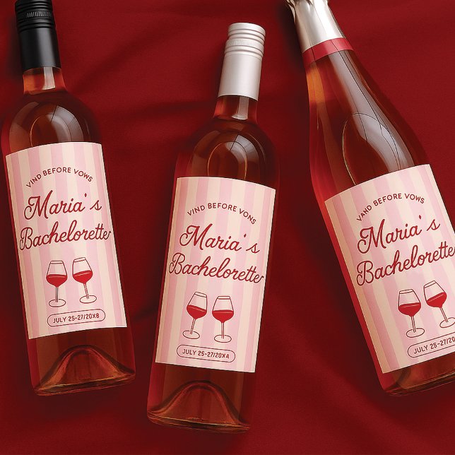 Bachelorette Modern Vin-etikett Vinflaska Etikett (Skapare uppladdad)