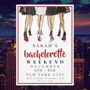 Bachelorette New York City Helg Mode Party Inbjudningar