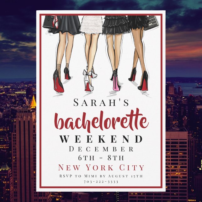 Bachelorette New York City Helg Mode Party Inbjudningar (Skapare uppladdad)