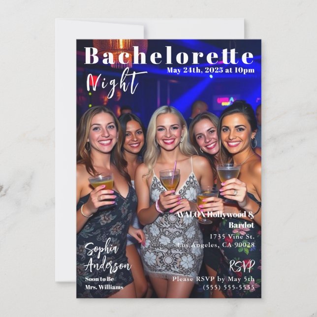 Bachelorette Night Magazine Cover Inbjudningar (Framsida)