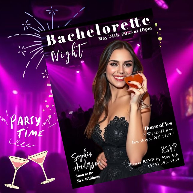 Bachelorette Night Magazine Cover Inbjudningar (Bachelorette Night Magazine Cover Invitation)