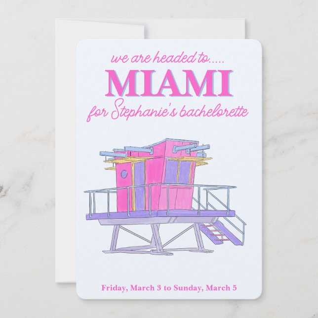 Bachelorette-partiet i Miami Beach Inbjudningar (Framsida)