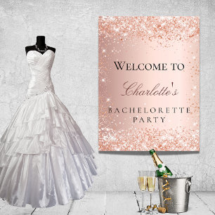 Bachelorette-partiet ro guld  glitter poster