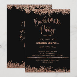 Bachelorette-partiet ro Guld med bling Inbjudningar