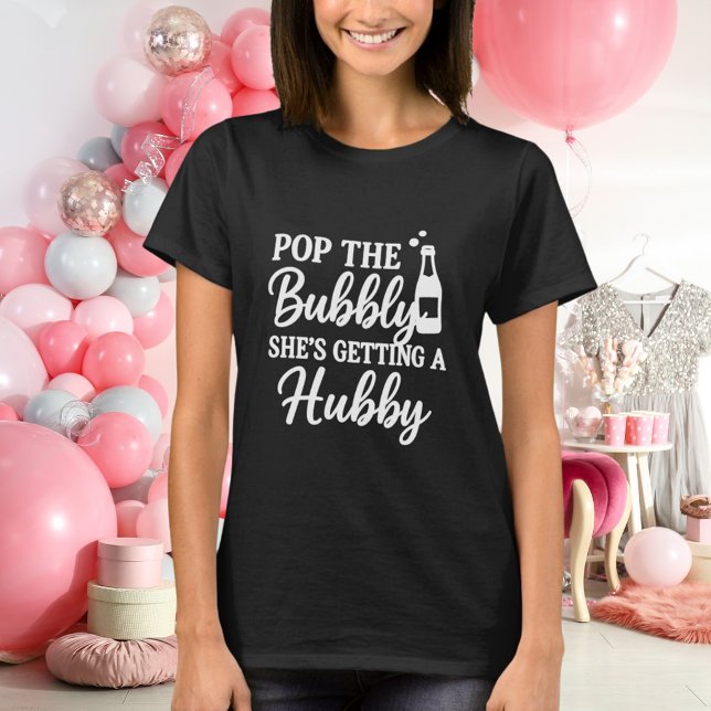 Bachelorette-partiet stoppar bubblan svart t shirt (Skapare uppladdad)