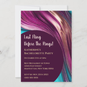 Bachelorette Party-Abstrakt-Magenta Turcos Guld Inbjudningar