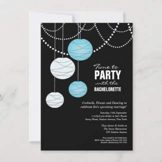 Bachelorette Party Aqua Blue Pappra Lanternor Inbj Inbjudningar