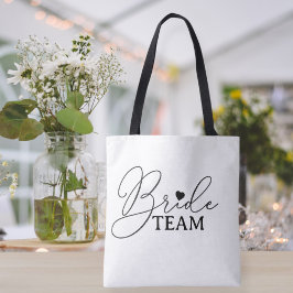 Bachelorette party bag bride team tygkasse