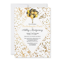 Bachelorette Party Balloon Guld Confetti Streamers