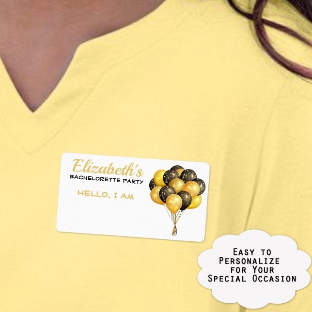 Bachelorette Party Balloons Papper Label Namn bric Fraktsedel (Help guests remember the names of others at your very special event with paper label name tags.)