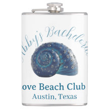 Bachelorette party beach club blue sea shell name 