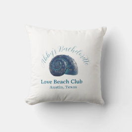 Bachelorette party beach club blue sea shell name  kudde