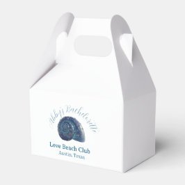 Bachelorette party beach club blue sea shell name  presentaskar