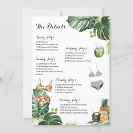 Bachelorette Party Beach Helg Itinerary Inbjudningar