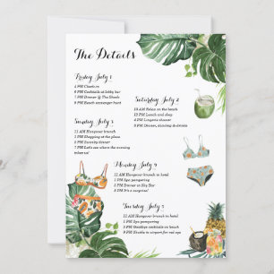 Bachelorette Party Beach Helg Itinerary Inbjudningar