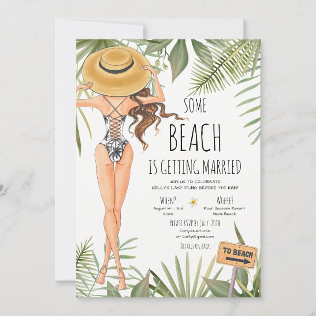 Bachelorette Party Beach Helg Itinerary Inbjudningar (Framsida)