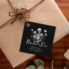 Bachelorette Party Black Skeleton Floral Thank You Gåvor Etiketter