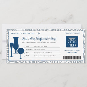 Bachelorette Party Boarding Pass Inbjudningar