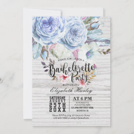 Bachelorette Party Boho Blommigt Feather Rustic Wo Inbjudningar