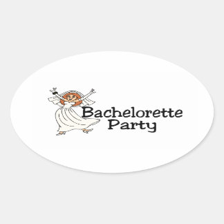 Bachelorette Party Bride Ovalt Klistermärke