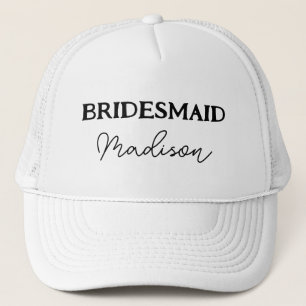 Bachelorette Party Bridesmaid Black and White Keps