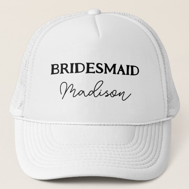Bachelorette Party Bridesmaid Black and White Keps (Framsida)