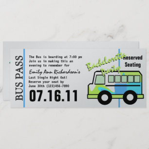 Bachelorette Party Buss Pass Inbjudningar