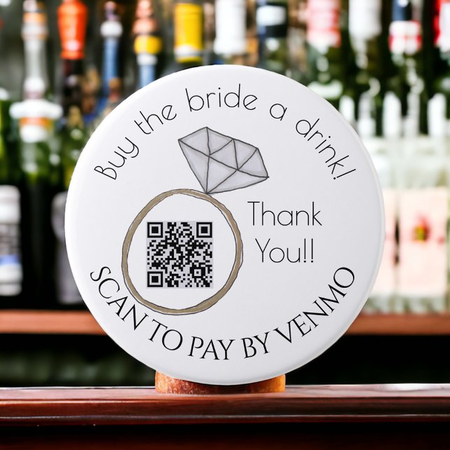 Bachelorette Party Buy a Bride a Drink QR Code Knapp (Skapare uppladdad)