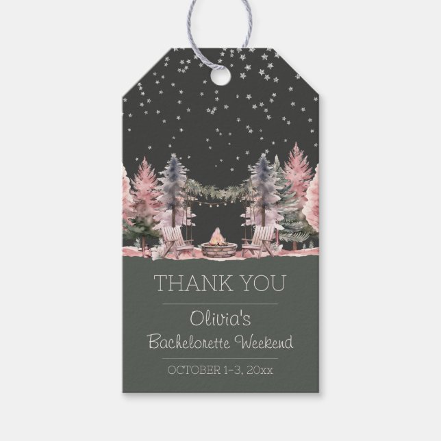 Bachelorette Party Camping Helg Presentetikett (Framsidan)