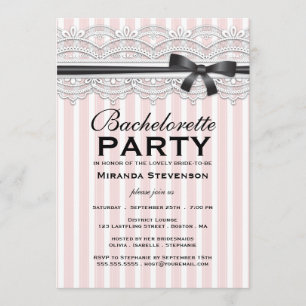Bachelorette Party Chic Snöre Garter-inbjudan Inbjudningar