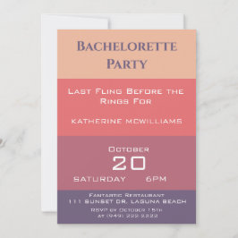 Bachelorette Party-Fall Färgad Rand- Inbjudningar