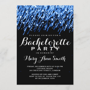 Bachelorette Party Fallet Stars Sapphire Blue Inbjudningar