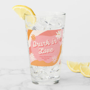 Bachelorette Party Favor Retro Drunk i Kärlek Glaskopp