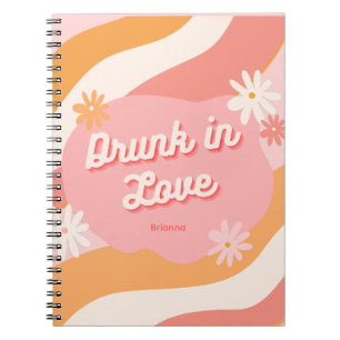 Bachelorette Party Favor Retro Rosa Anteckningsbok