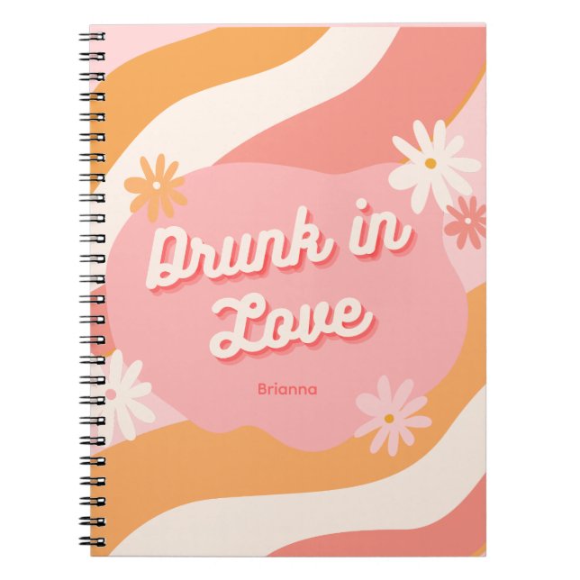 Bachelorette Party Favor Retro Rosa Anteckningsbok (Framsidan)