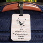Bachelorette Party Favors Bagagebricka<br><div class="desc">Fira din speciella gåva med den här snyggten och roligten Bachelorette Party Favors Luggage Tag, med en lekfull illustration av en kvinnas avslappning i ett martinistiskt glas, mot en söt vit och rosa bakgrund. Det här bagagetaggen är designat för att ge firande charm och funktionalitet. Det är perfekten som läggs...</div>